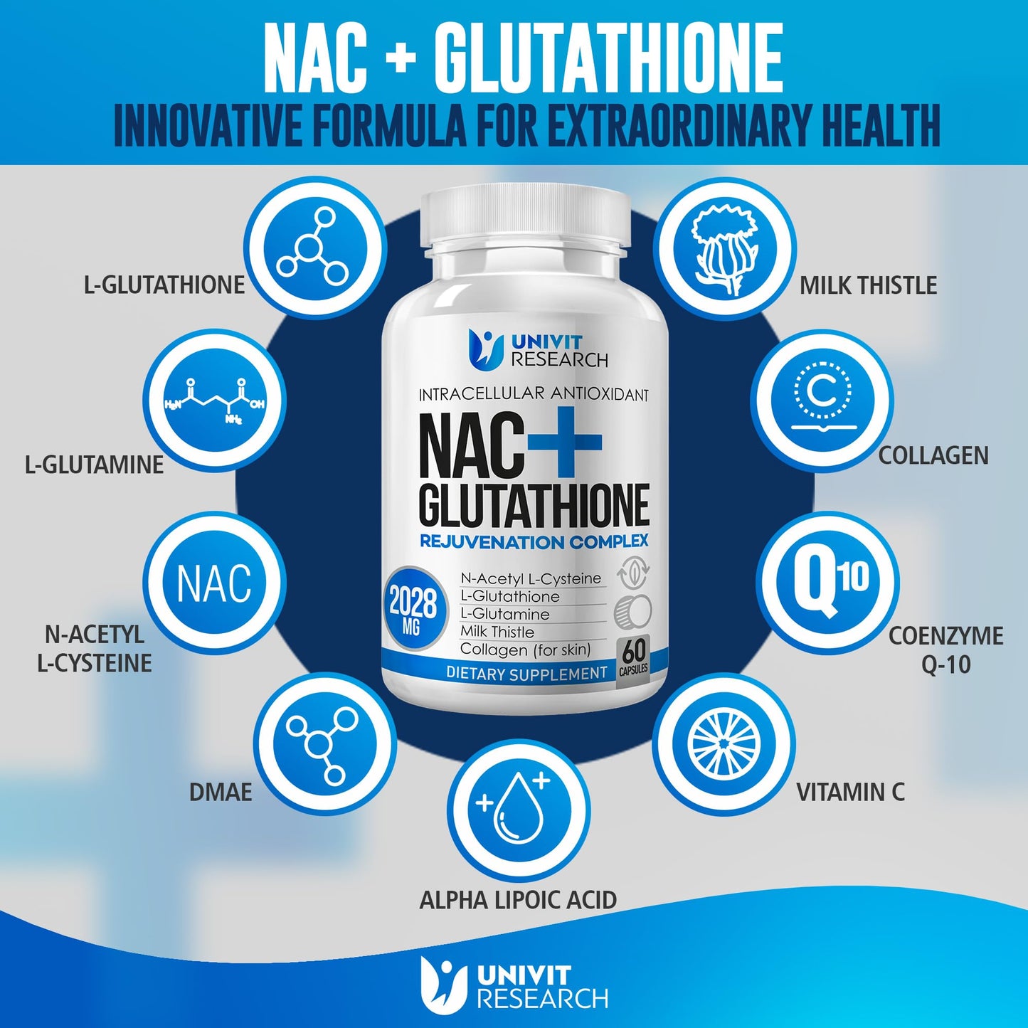 SILENDOR Advanced Complex-NAC Supplement (N-Acetyl L-Cysteine) 600mg with L-Glutathione 500mg and Milk Thistle Extract Capsule 60 Count