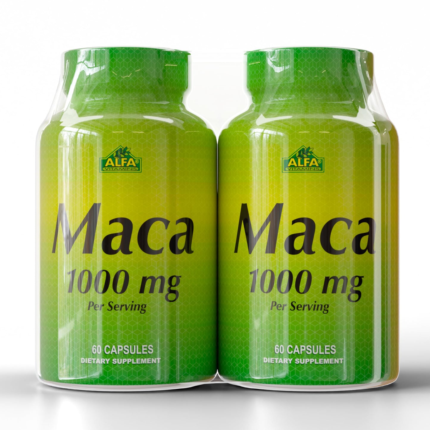 ALFA VITAMINS Maca 1000 mg Peruvian Maca Root Supplement for Energy & Wellness – Plant-Based Formula, Capsules, 120 Count