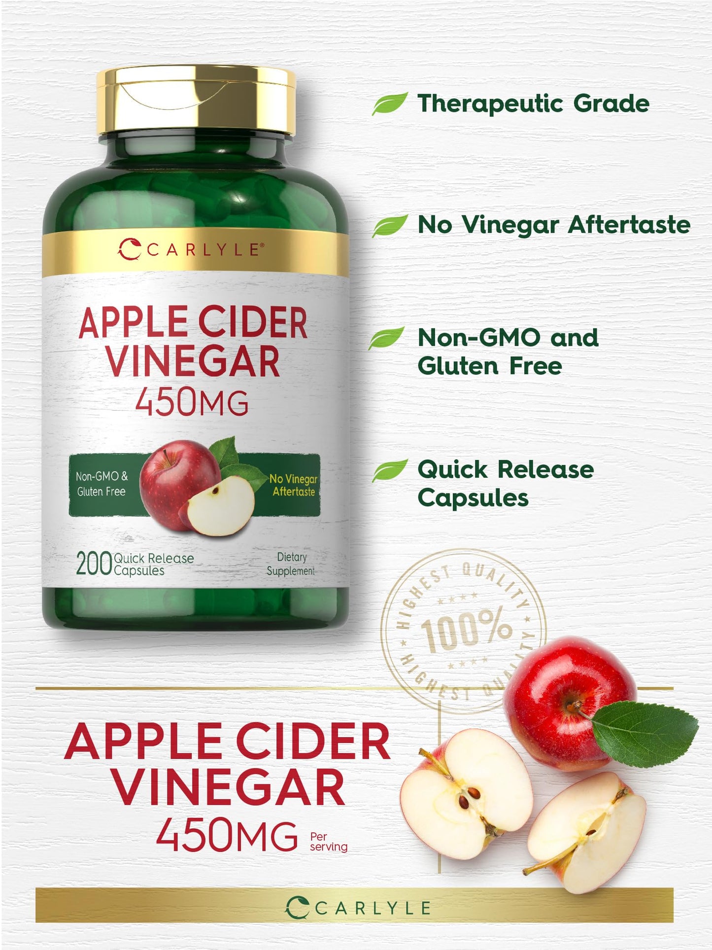 Carlyle Apple Cider Vinegar Capsules 200-count
