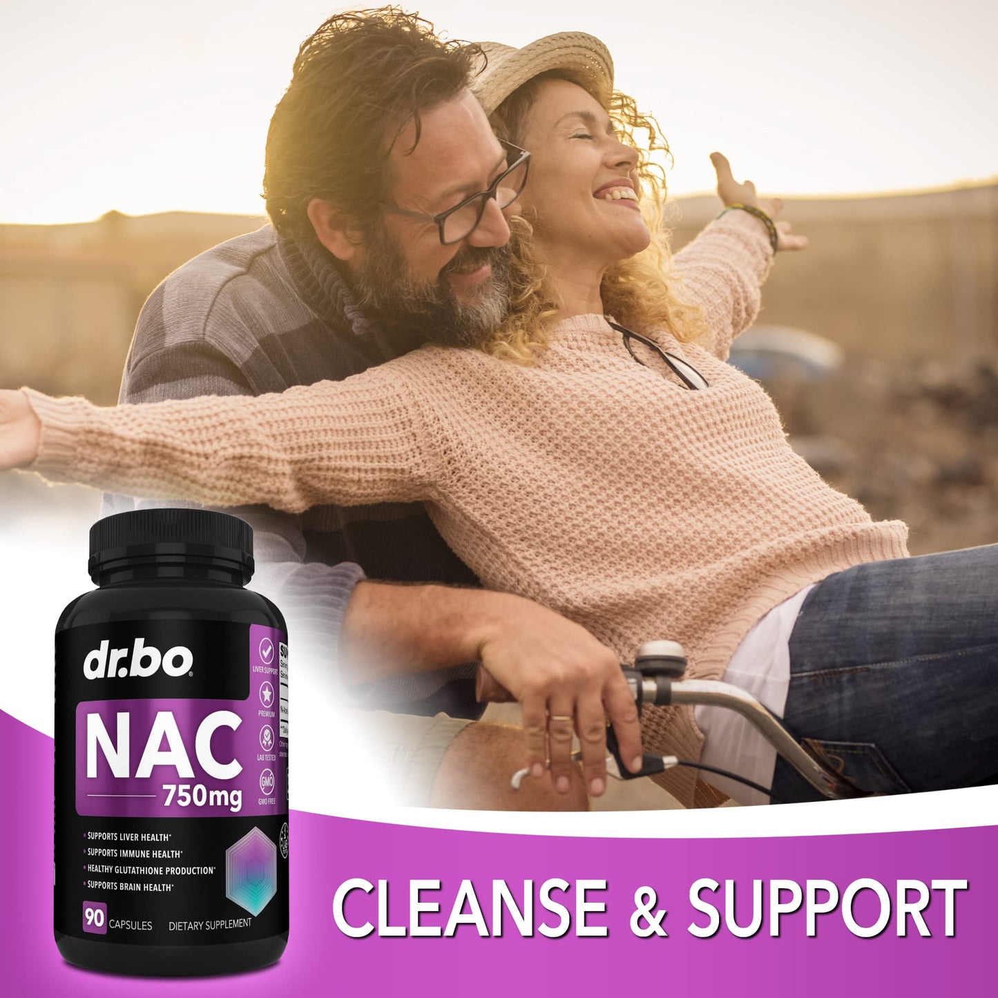 DR. BO NAC Supplement N-Acetyl Cysteine Capsules - 750mg, 90 Capsules
