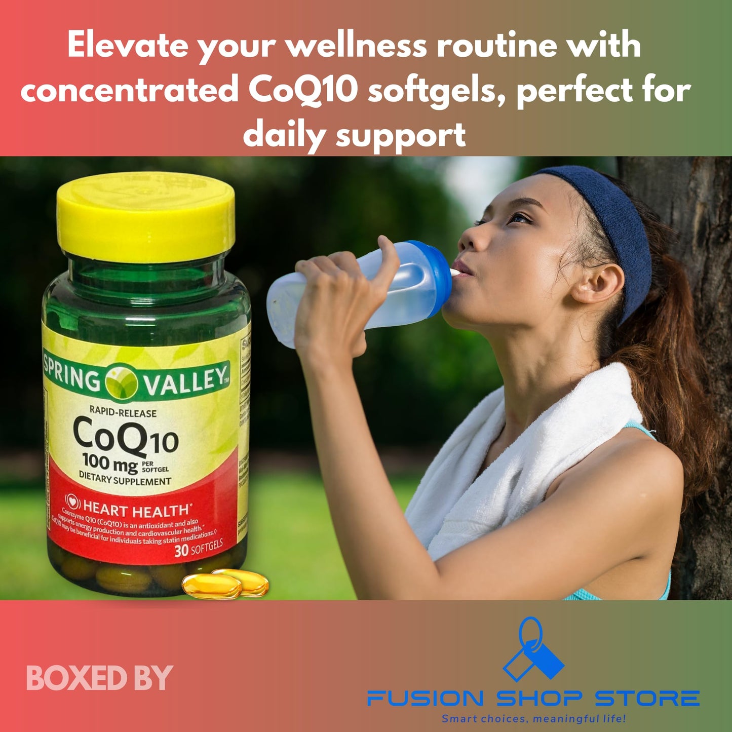 Fusion Shop Store CoQ10 Rapid Release 100mg Softgels, 30 Count