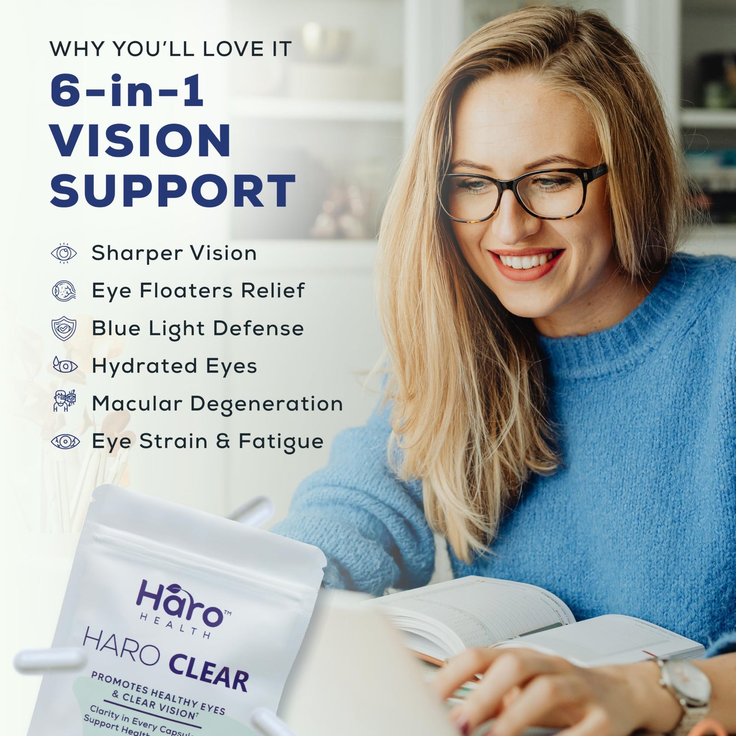 Haro Health Clear Eye Vitamins with Lutein & Zeaxanthin Capsules, 90 Capsules