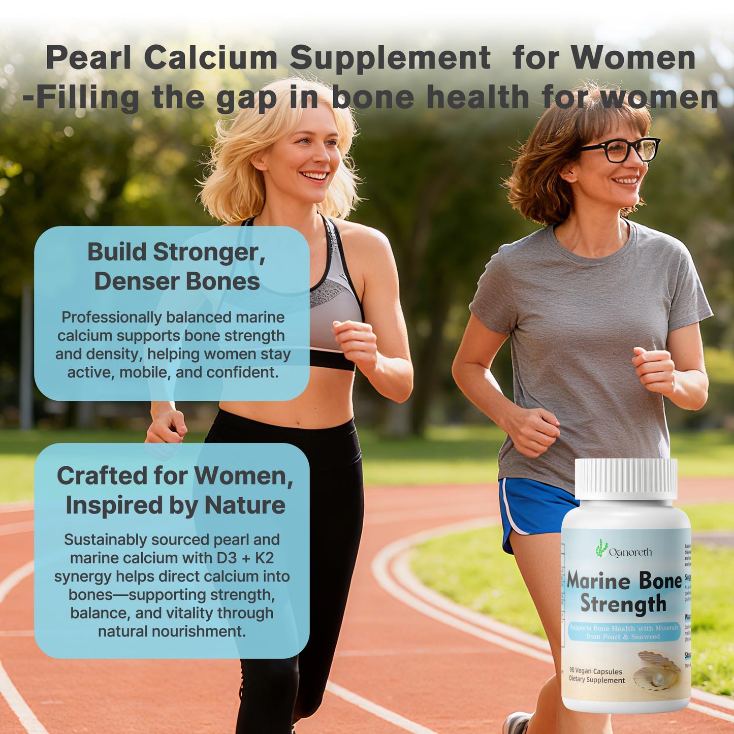 Qanoreth Marine Calcium Bone Density & Strength Supplement Capsule 1 Count