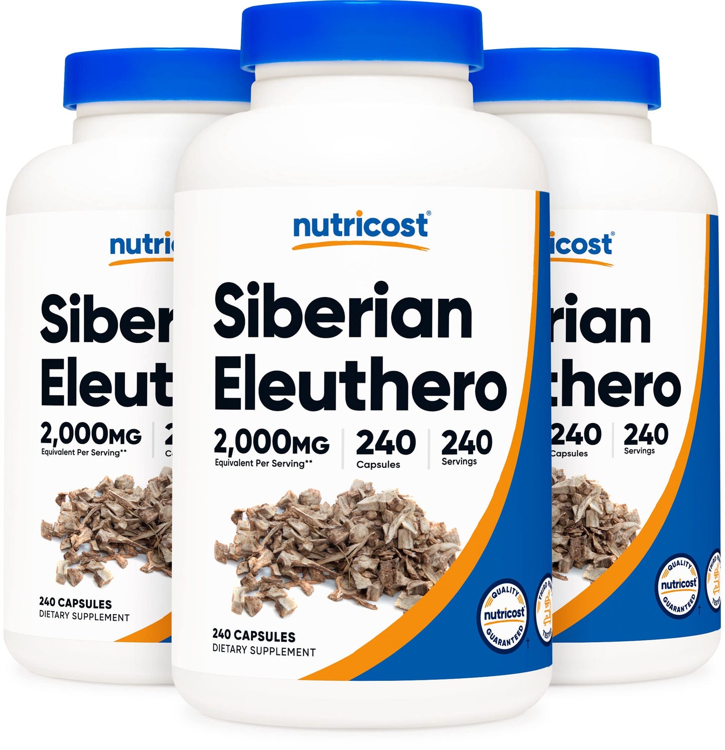 Nutricost Siberian Eleuthero 500mg Capsules, 3 Bottles