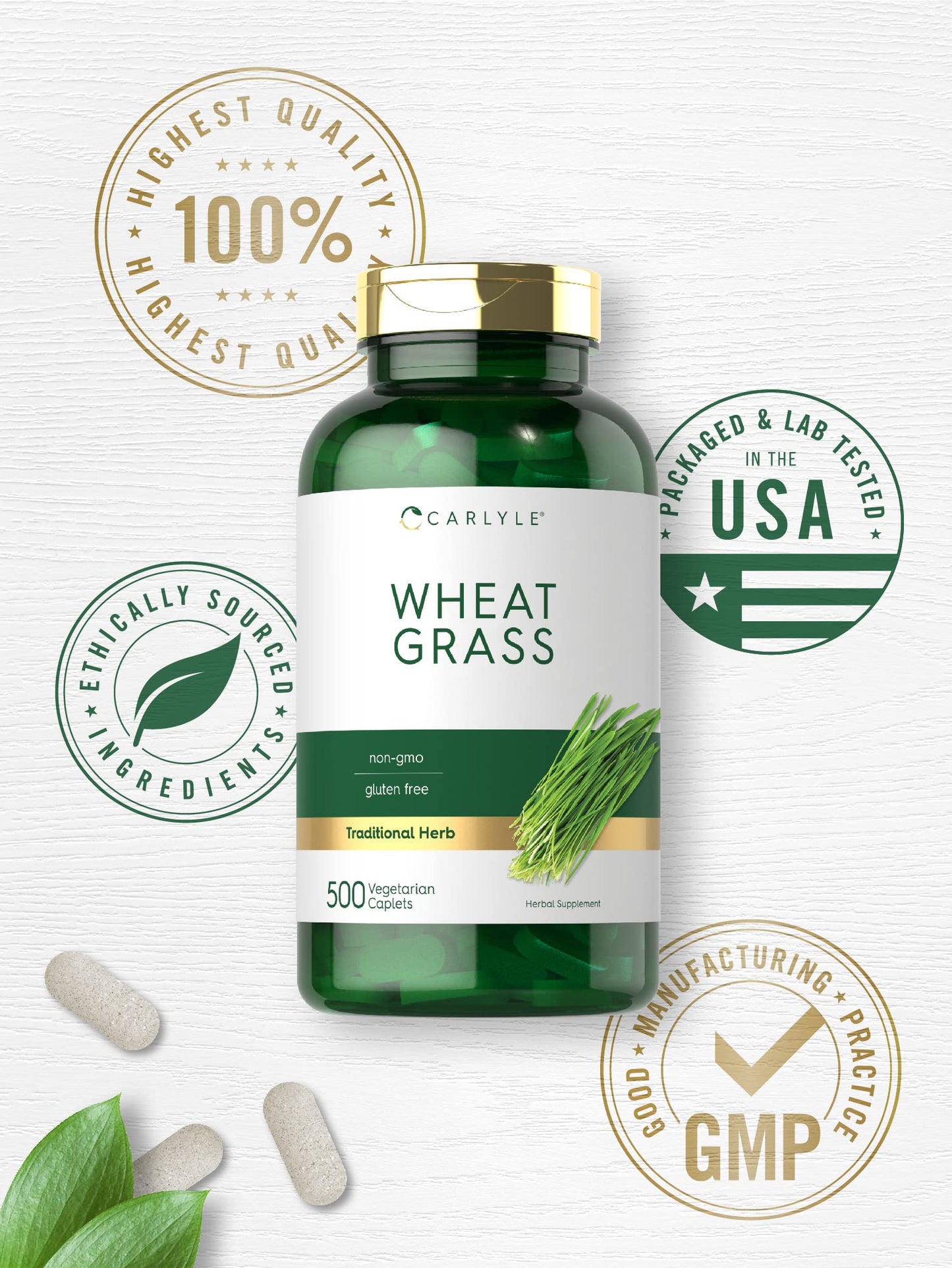 Carlyle Wheat Grass Supplement Caplets 500