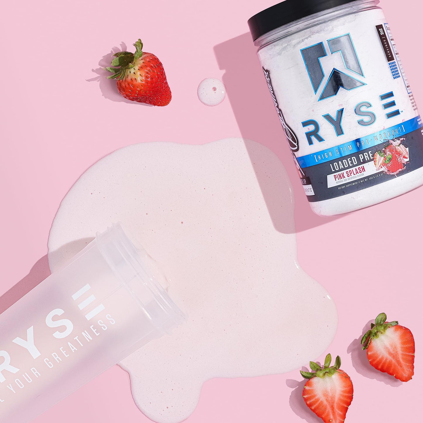 RYSE Up Supplements Ryse Loaded Pre Workout Powder Pink Splash 15.3 Ounce