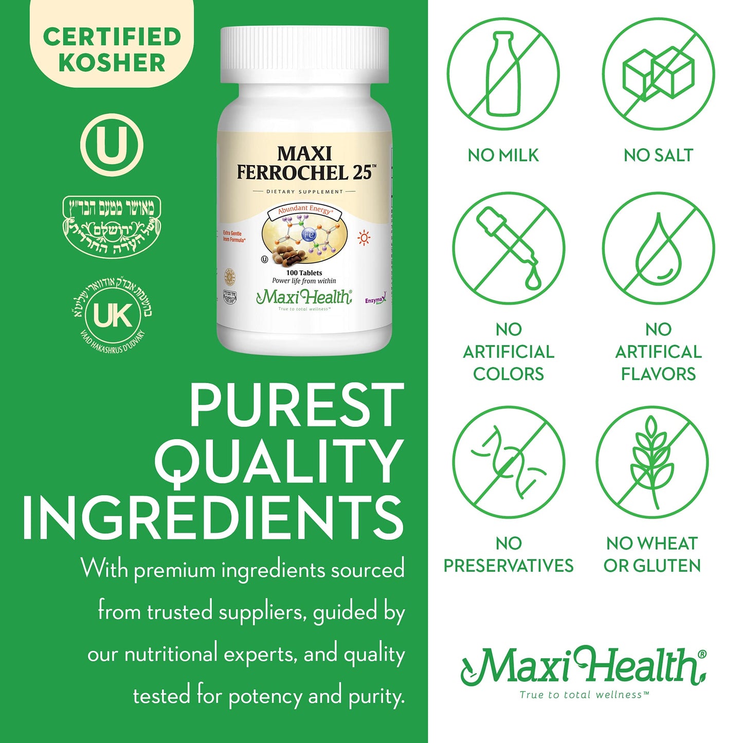 Maxi Health Iron Supplement Tablets 100