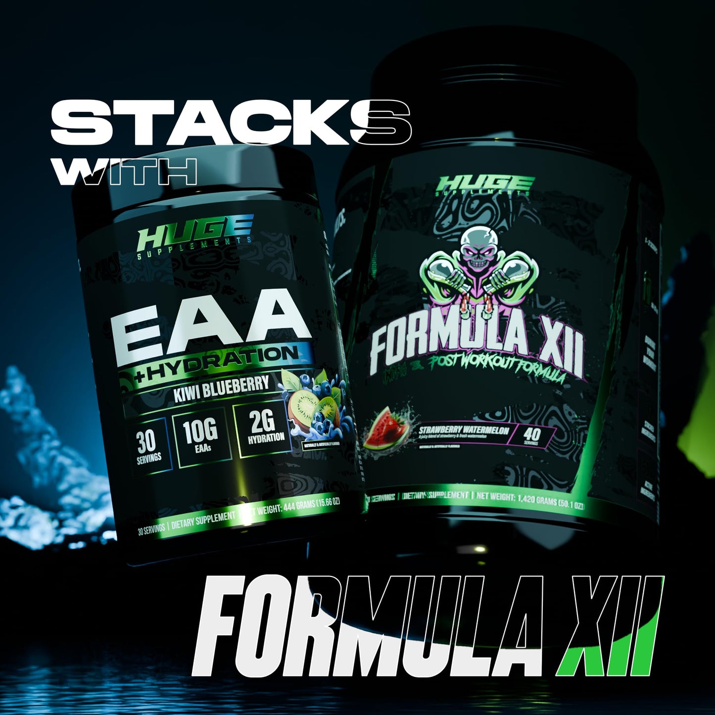 Huge Supplements EAA + Hydration Essential Amino Acids Powder, 15.6 oz