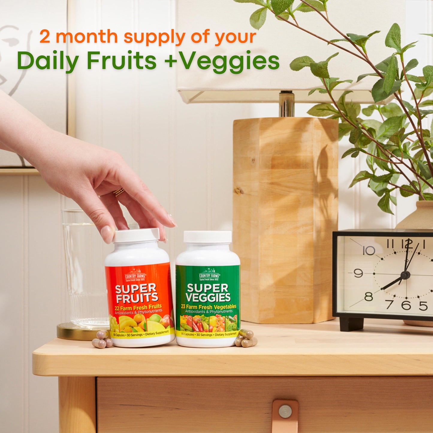 Country Farms Fruits and Vegetables Supplement Capsules, 360