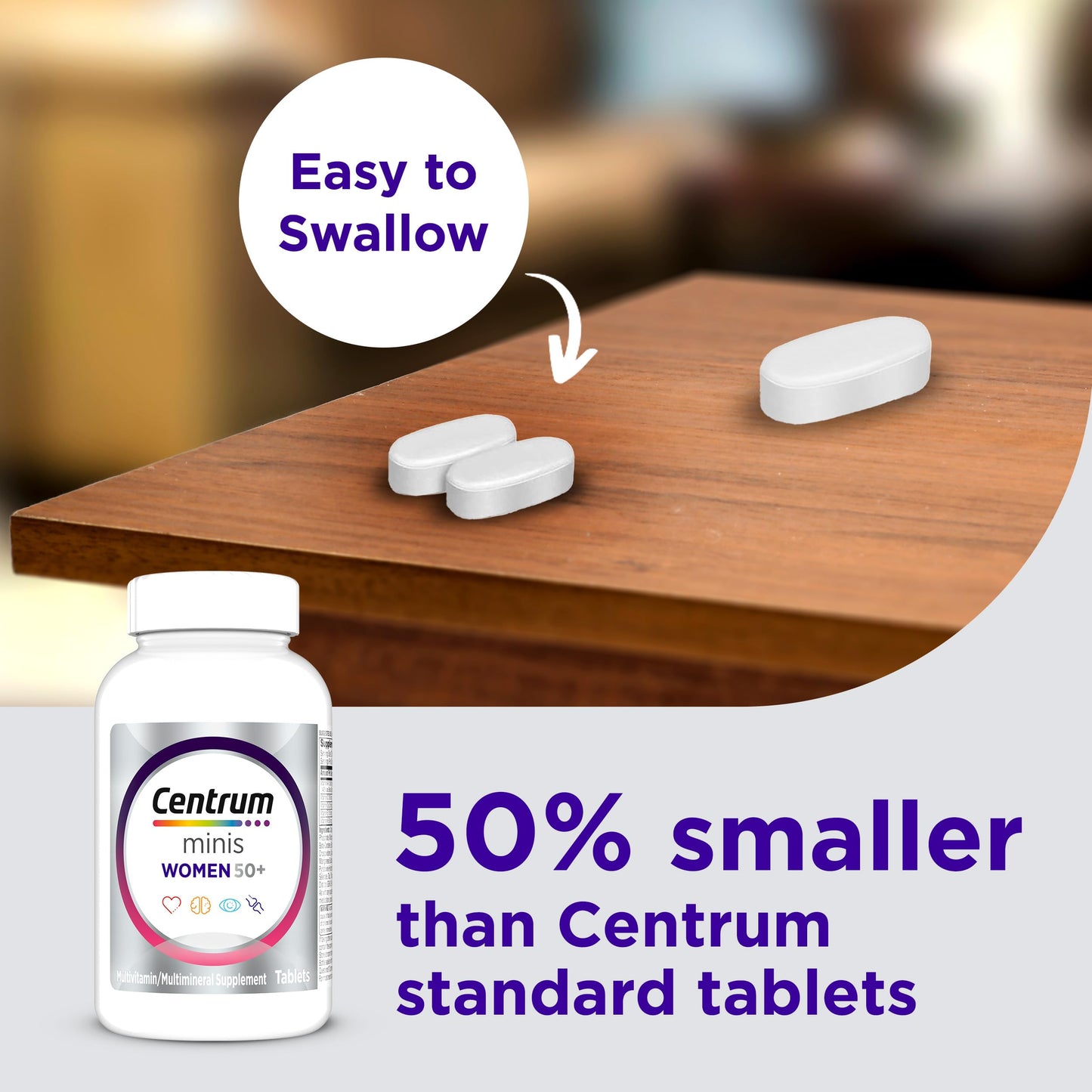 Centrum Minis Silver Women's Multivitamin for Women 50 Plus Tablet, 280 Count