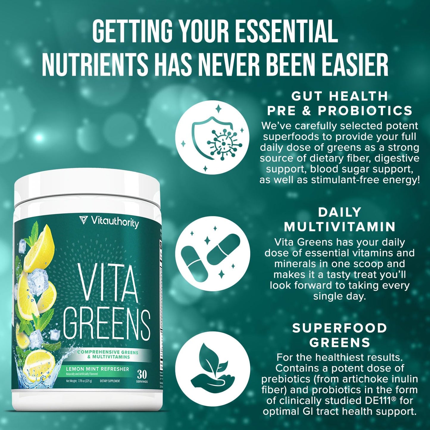 Vitauthority Vita Greens Superfood Powder 7.79 oz