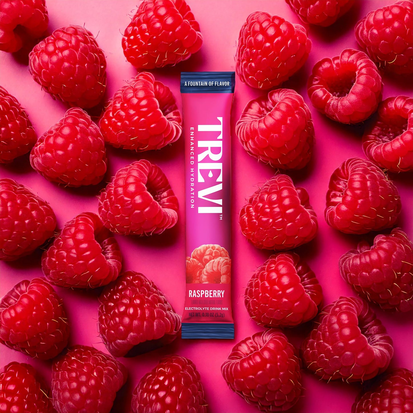 TREVI Electrolytes Powder Packets, Raspberry, Sugar Free Hydration, 28 Servings