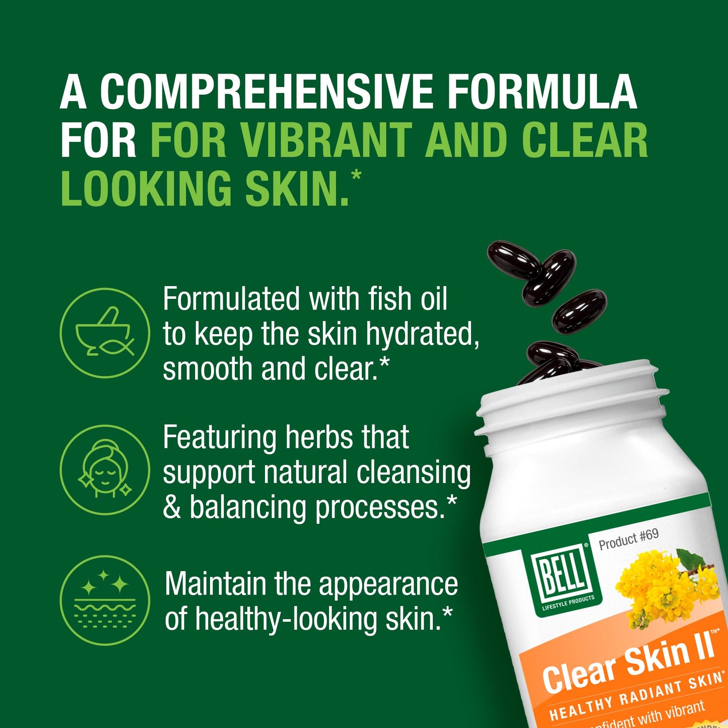 Bell Clear Skin Multivitamin Softgels, 90 Count