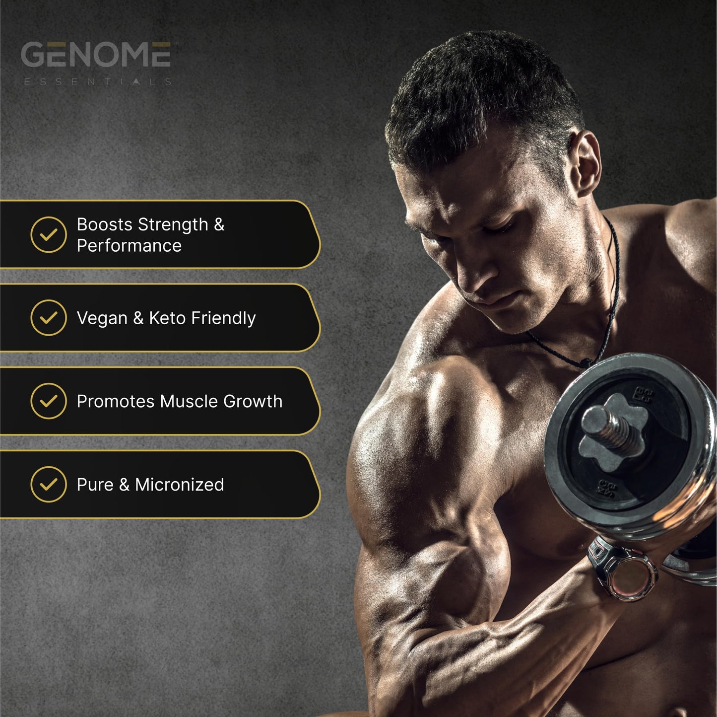 GENOME ESSENTIALS Creatine Monohydrate Powder 17.6