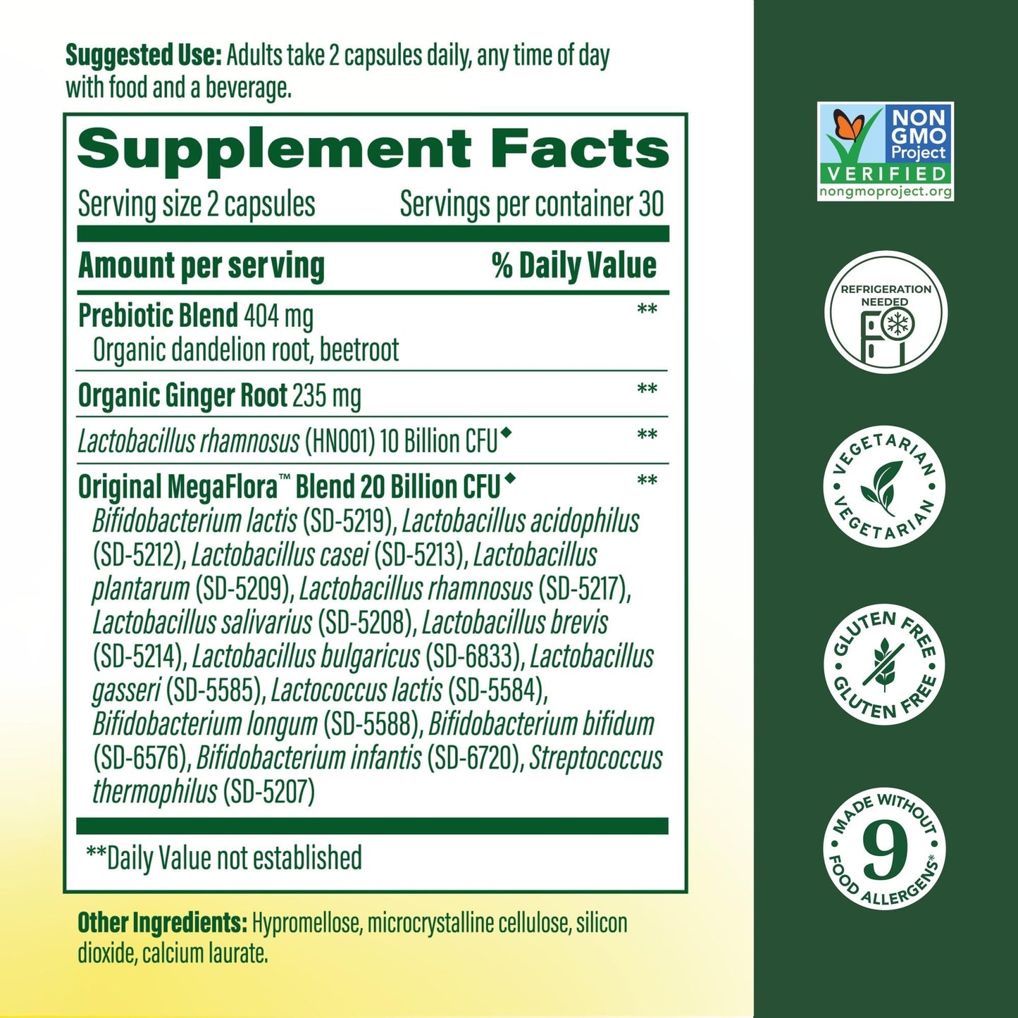 MegaFood Baby & Me 2 Prenatal Prebiotics and Probiotics for Women & Developing Baby, 60 Capsules