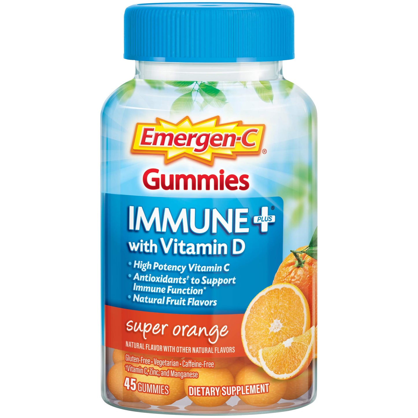 Emergen-C Immune+ Immune Gummies, Vitamin D Plus 750 mg Vitamin C, Immune Support Dietary Supplement, 45 Count