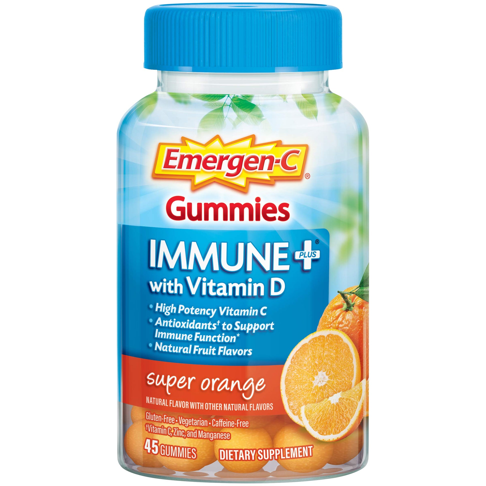 Emergen-C Immune+ Immune Gummies, Vitamin D Plus 750 mg Vitamin C, Immune Support Dietary Supplement, 45 Count
