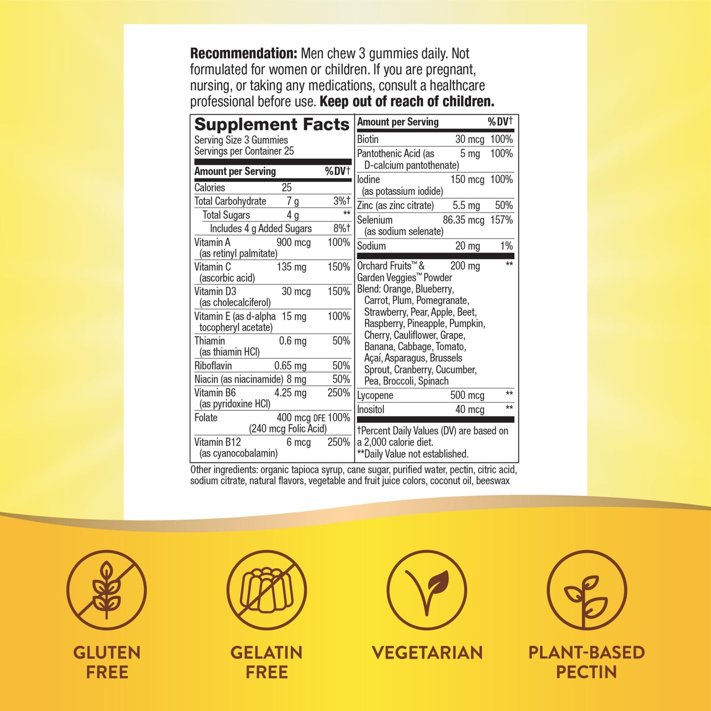 Nature's Way Alive! Men's Premium Multivitamin Gummy, 75 Gummies