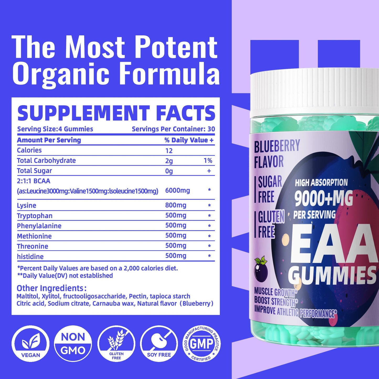 Pets Purest Essential Amino Acids (EAA) & BCAAs Gummies 120