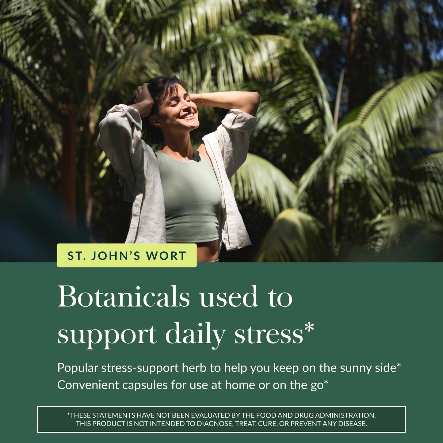 Gaia Herbs St. John's Wort Stress Support Supplement Capsules, 60 Count