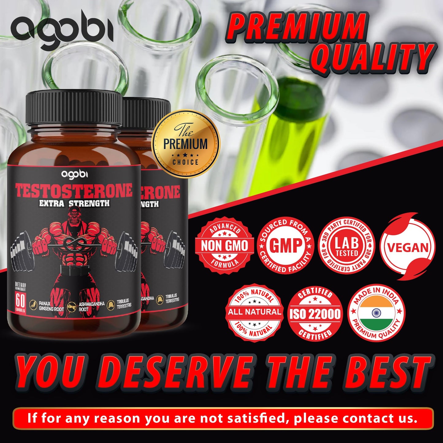agobi Herbal Test Support for Male Supplement Capsules 120 Count