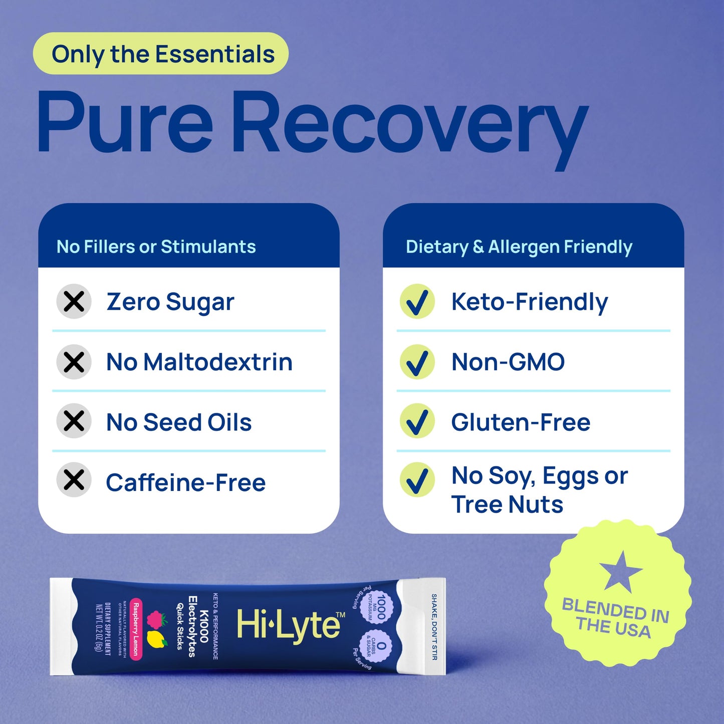 Hi-Lyte K1000 Electrolytes Quick Sticks Raspberry Lemon Powder 6.3 Ounce