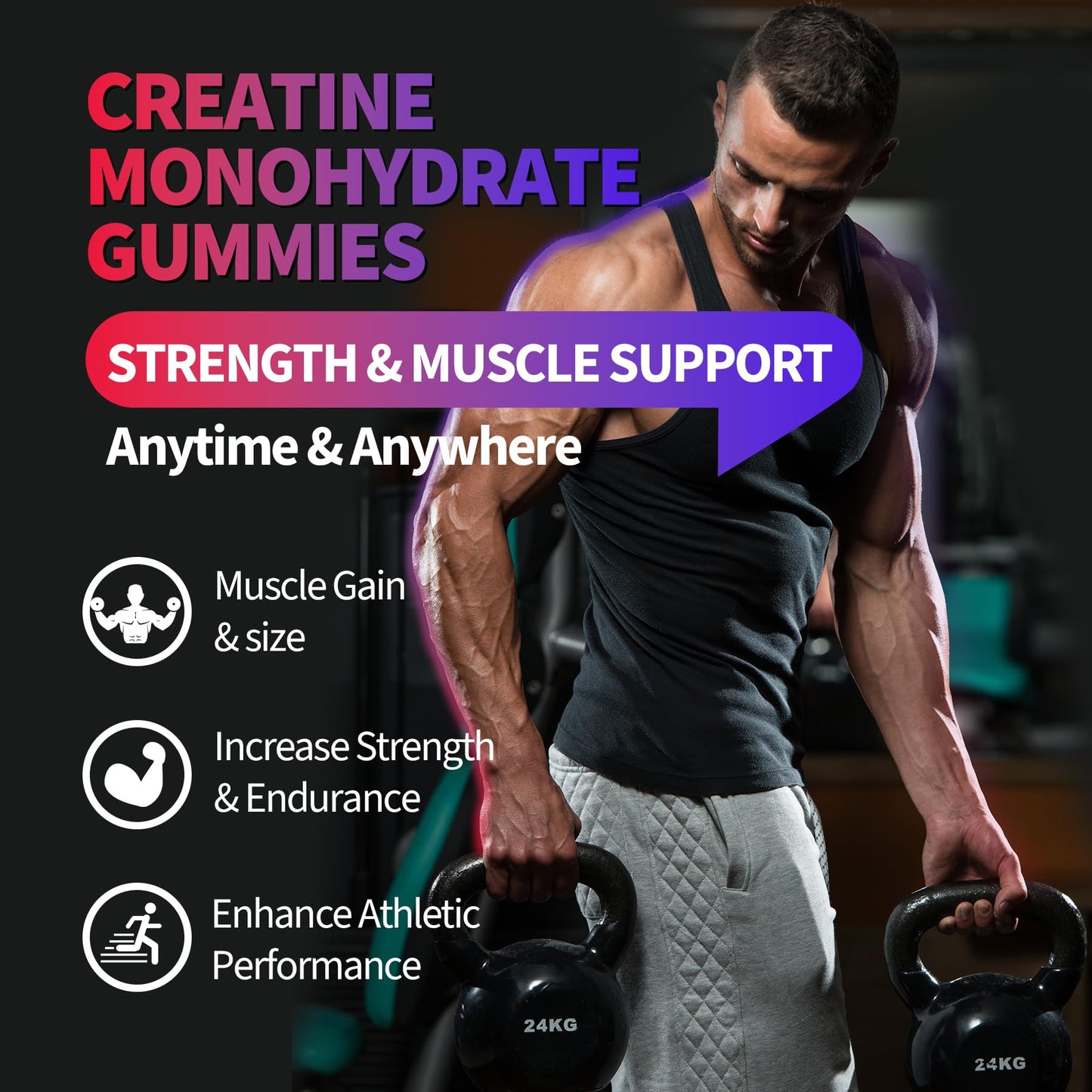 OUTELANDE Creatine Monohydrate Gummies 120 Count