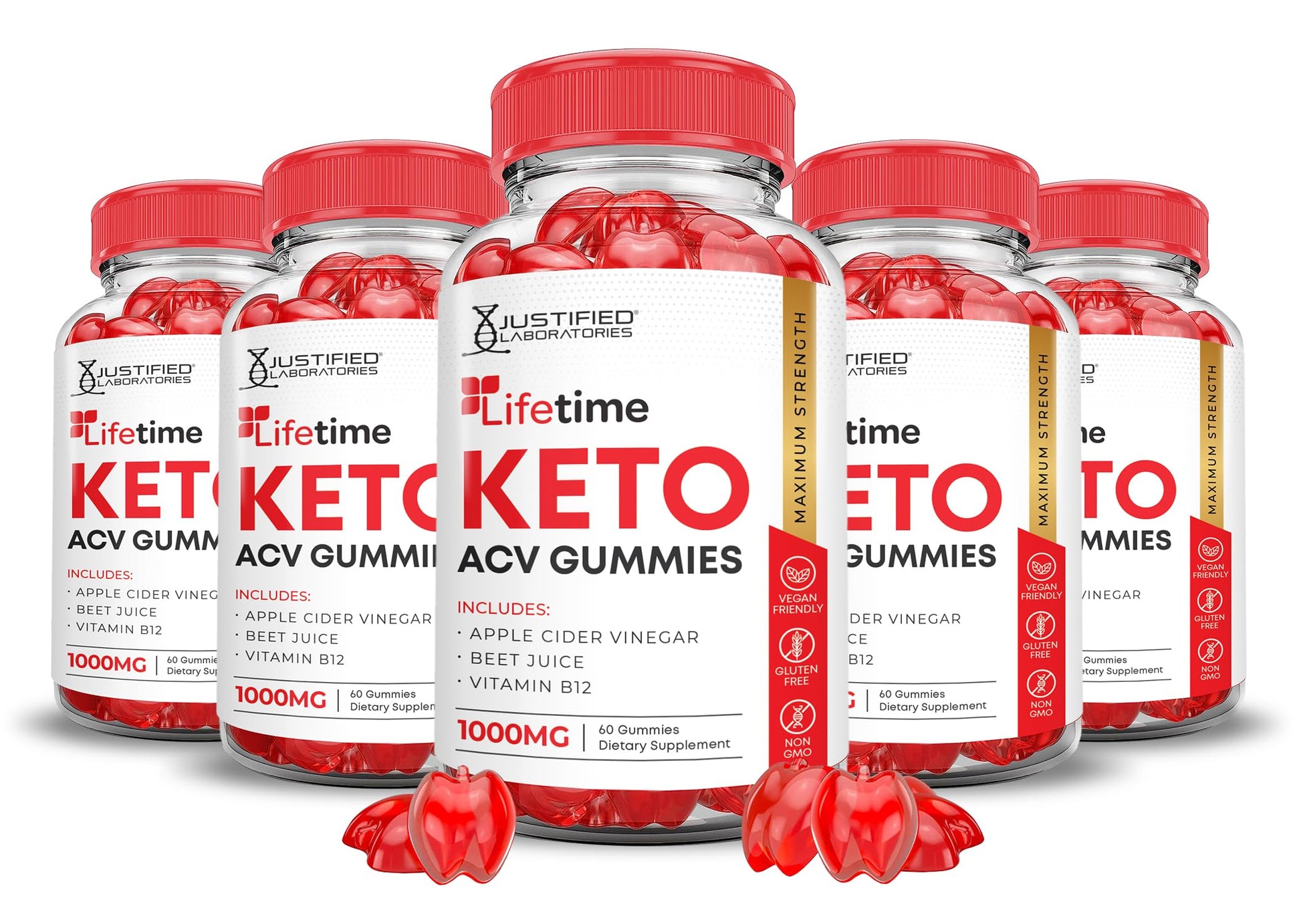 Justified Laboratories Lifetime Keto ACV Gummies 300 Gummies