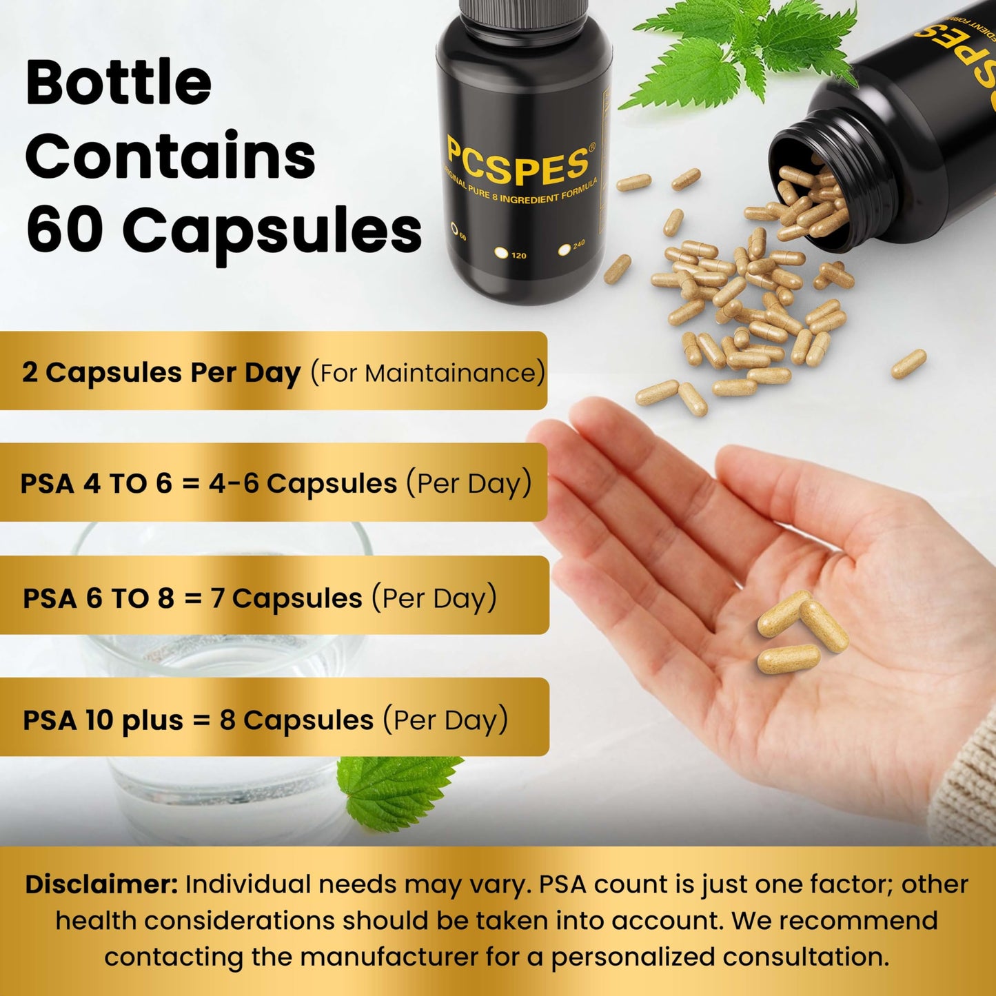 PCSPES Prostate Supplements for Men Capsule 60 Count