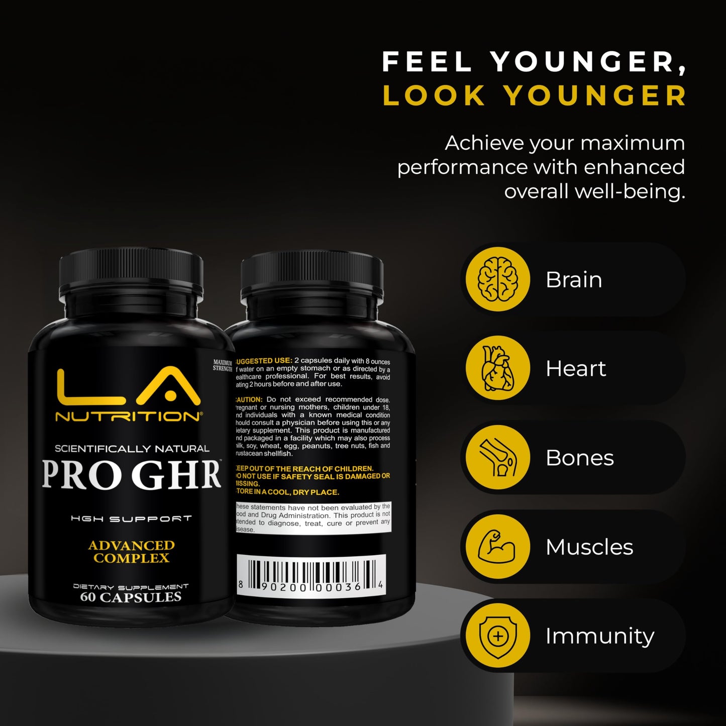 LA Nutrition HGH Supplements for Men & Women Capsules 60 Count