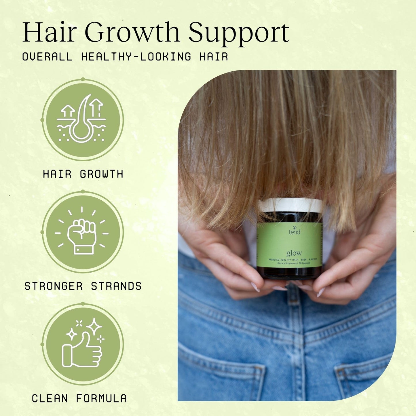 Tend Supplements Glow Hair, Skin & Nails Supplement, 1 Capsule