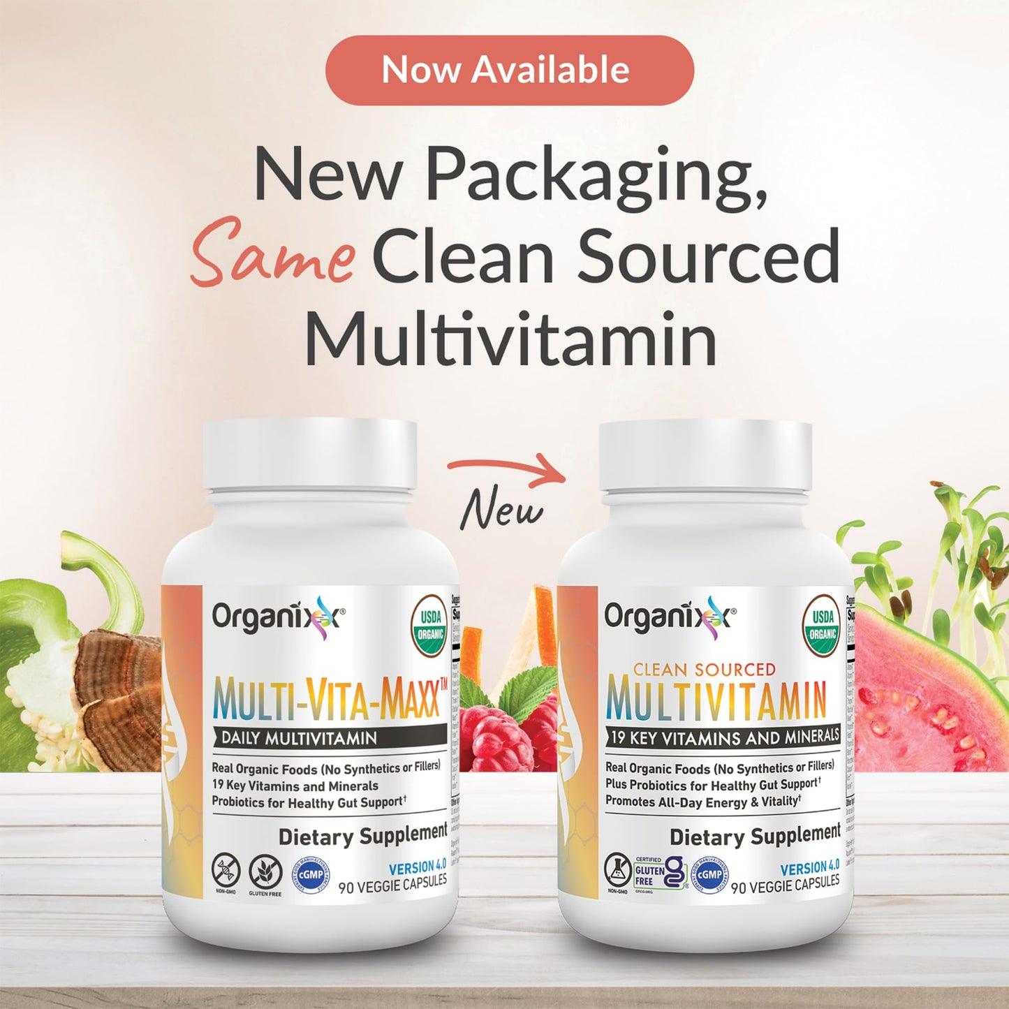 Organixx Clean Sourced Multivitamin for Women & Men Capsule, 90 Count