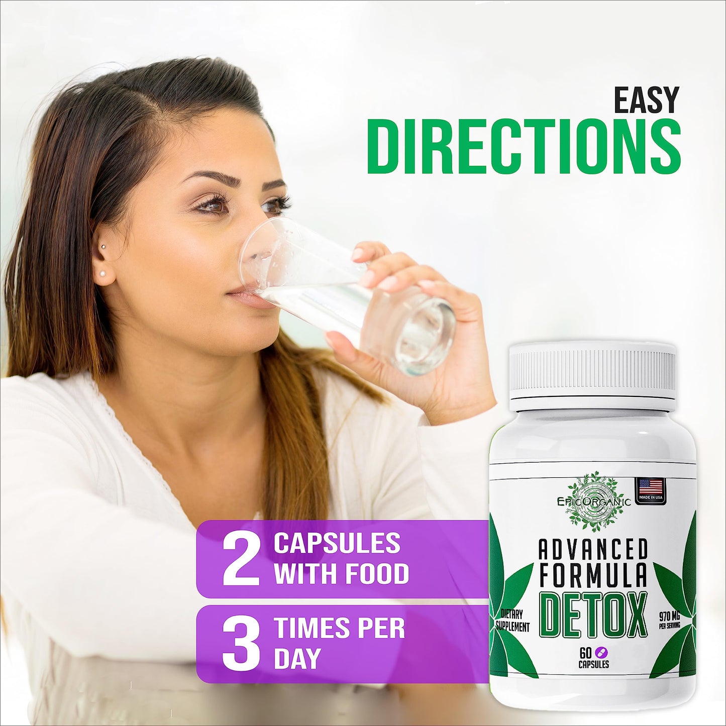 Epic Organicum Total Detox Cleanse, 60 Capsules