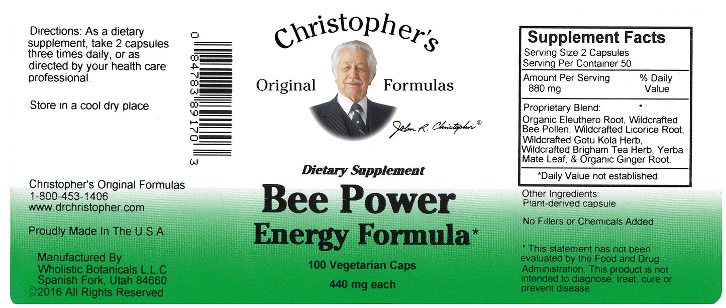 Christopher's Original Formulas Dr. Christopher's Bee Power Energy Capsule 1