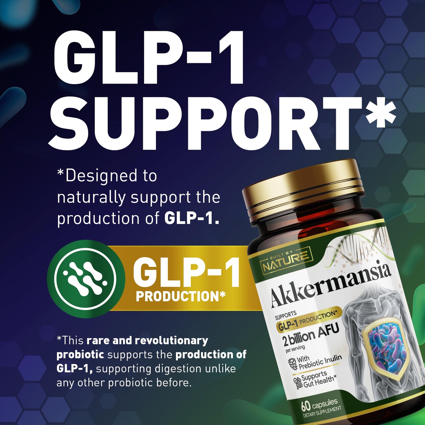 Built by Nature Akkermansia Muciniphila Probiotic, 60 Capsules