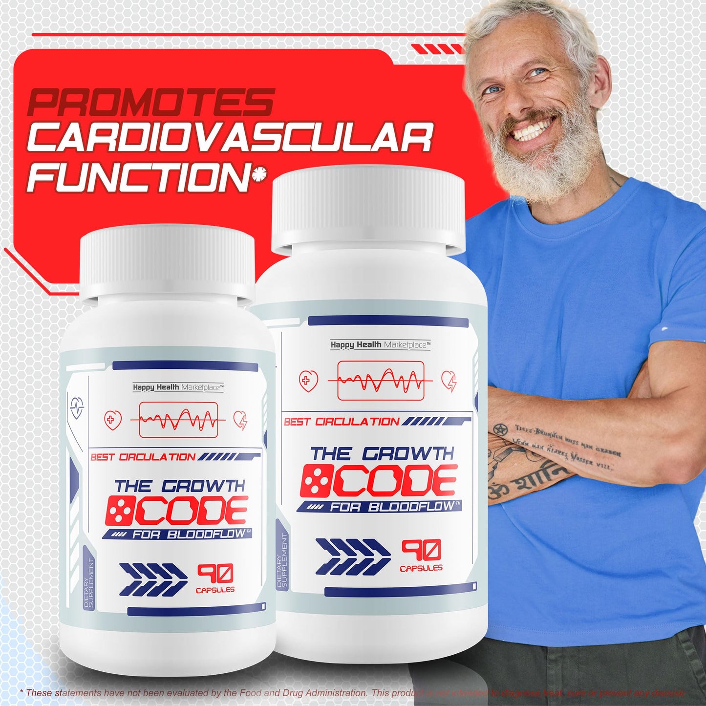 Happy Health Marketplace The Growth Code for Bloodflow Capsules 90 Count