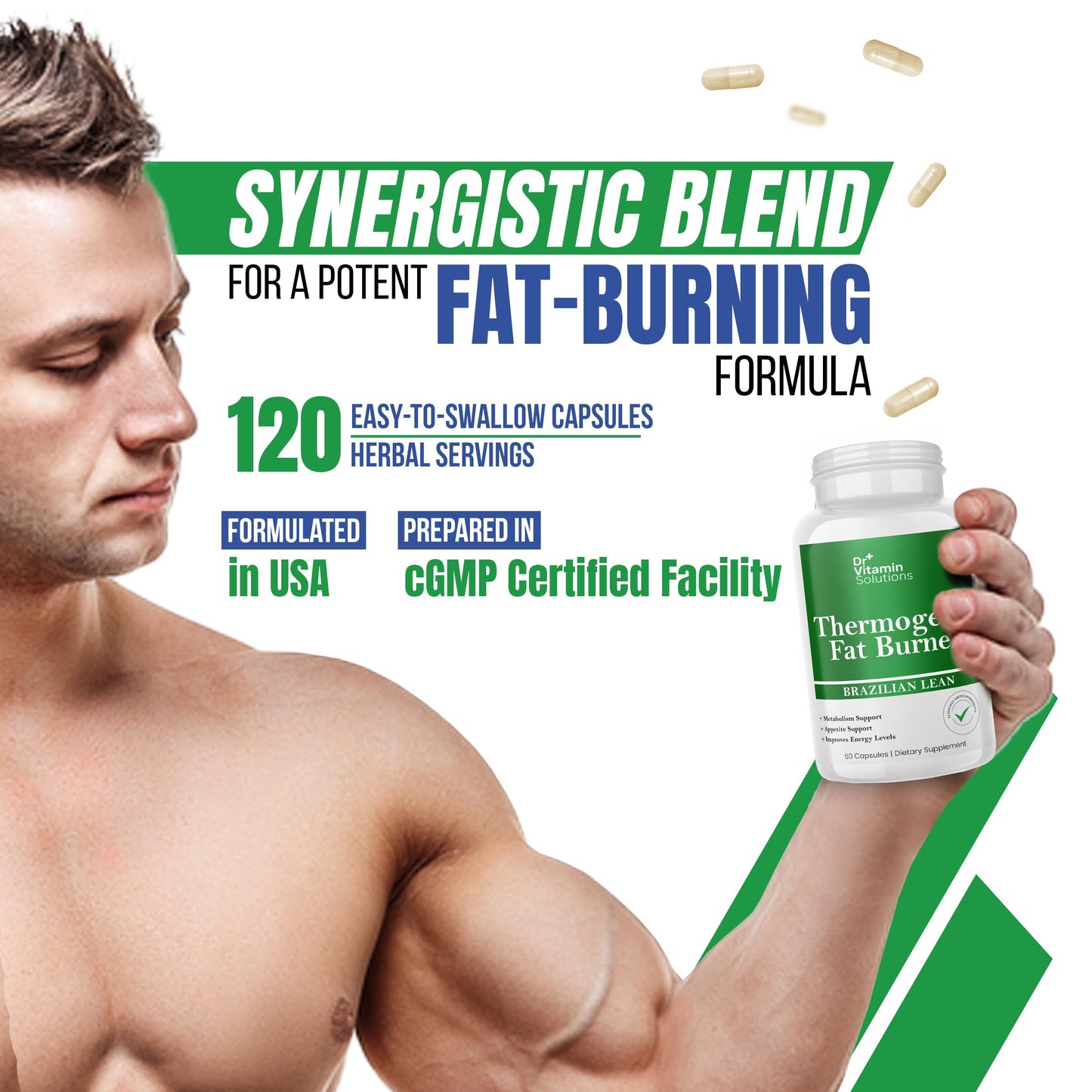 DR VITAMIN SOLUTIONS Thermogenic Fat Burner for Women and Men Capsules 120 Count