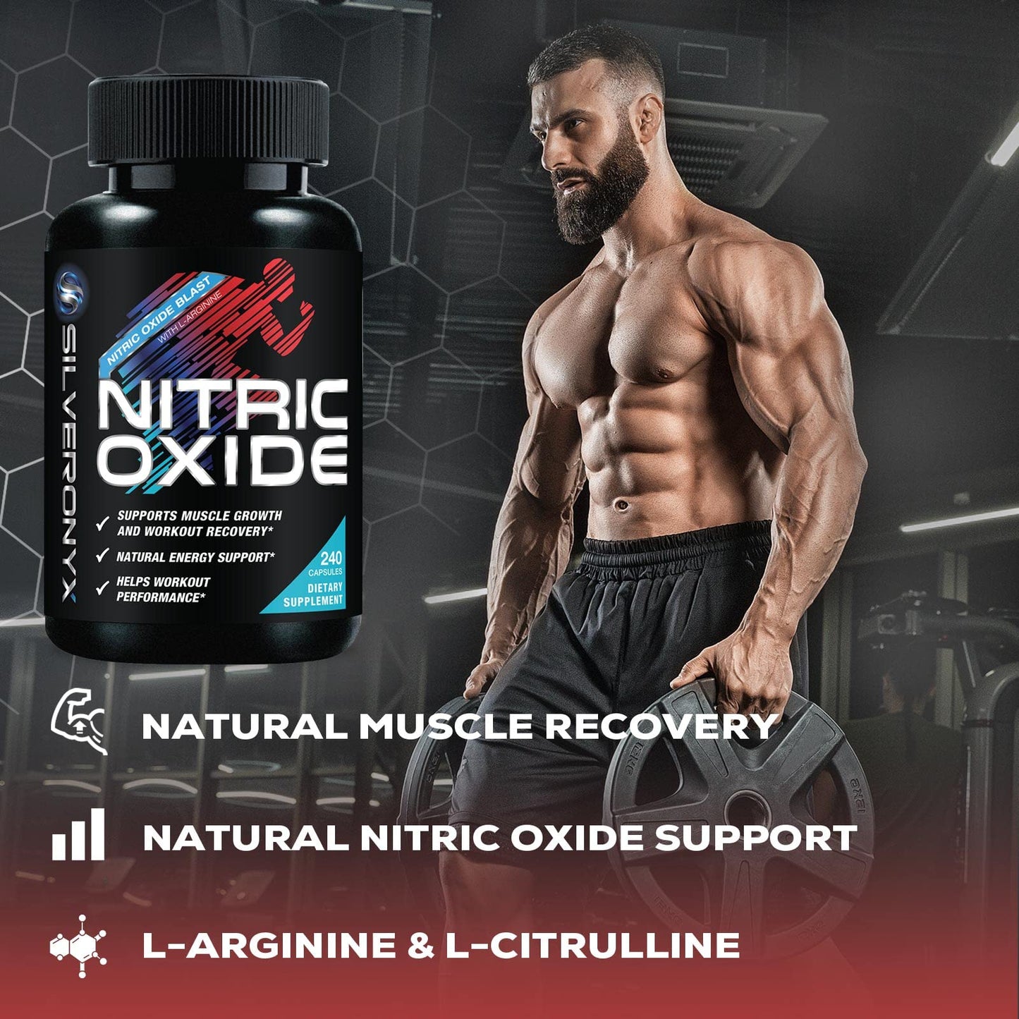 SILVERONYX Nitric Oxide Booster Capsules 240 Capsules