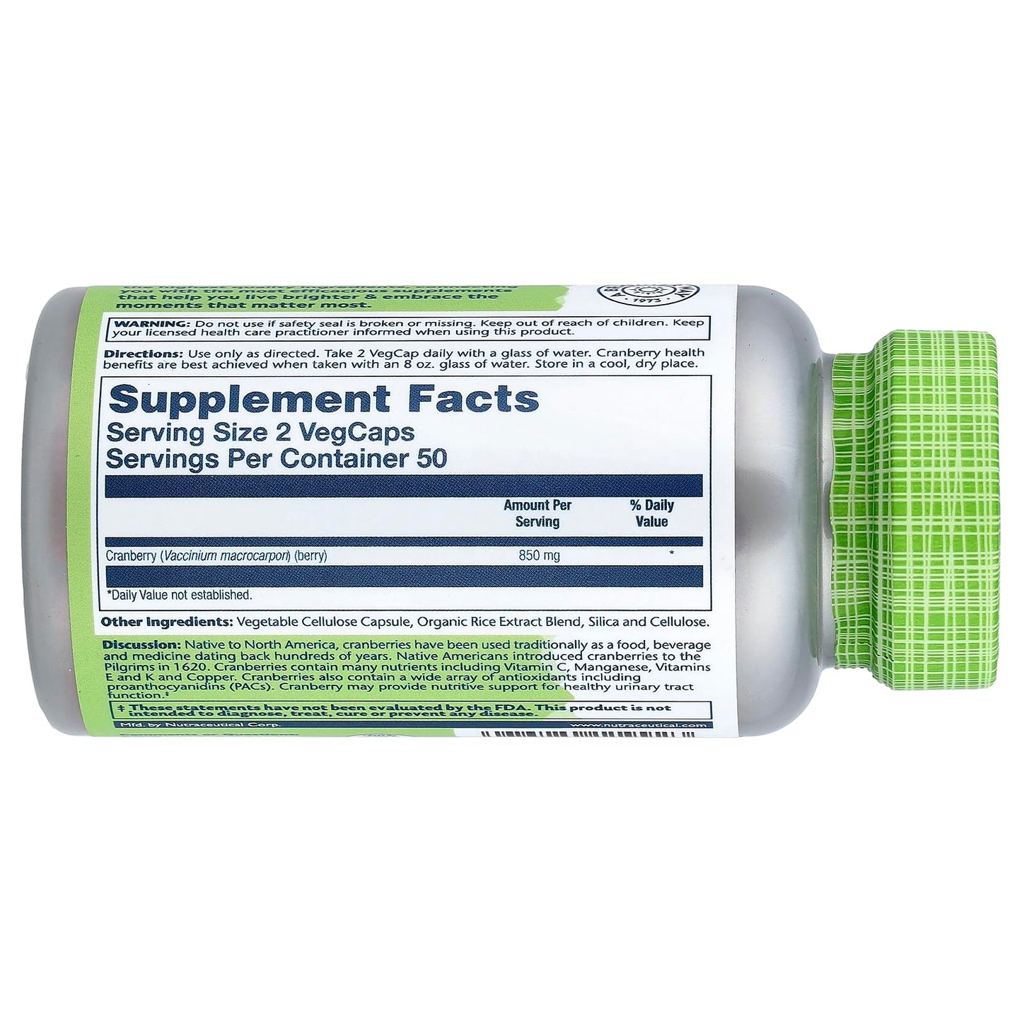 Solaray Cranberry 425 mg Capsules, 100 Capsules
