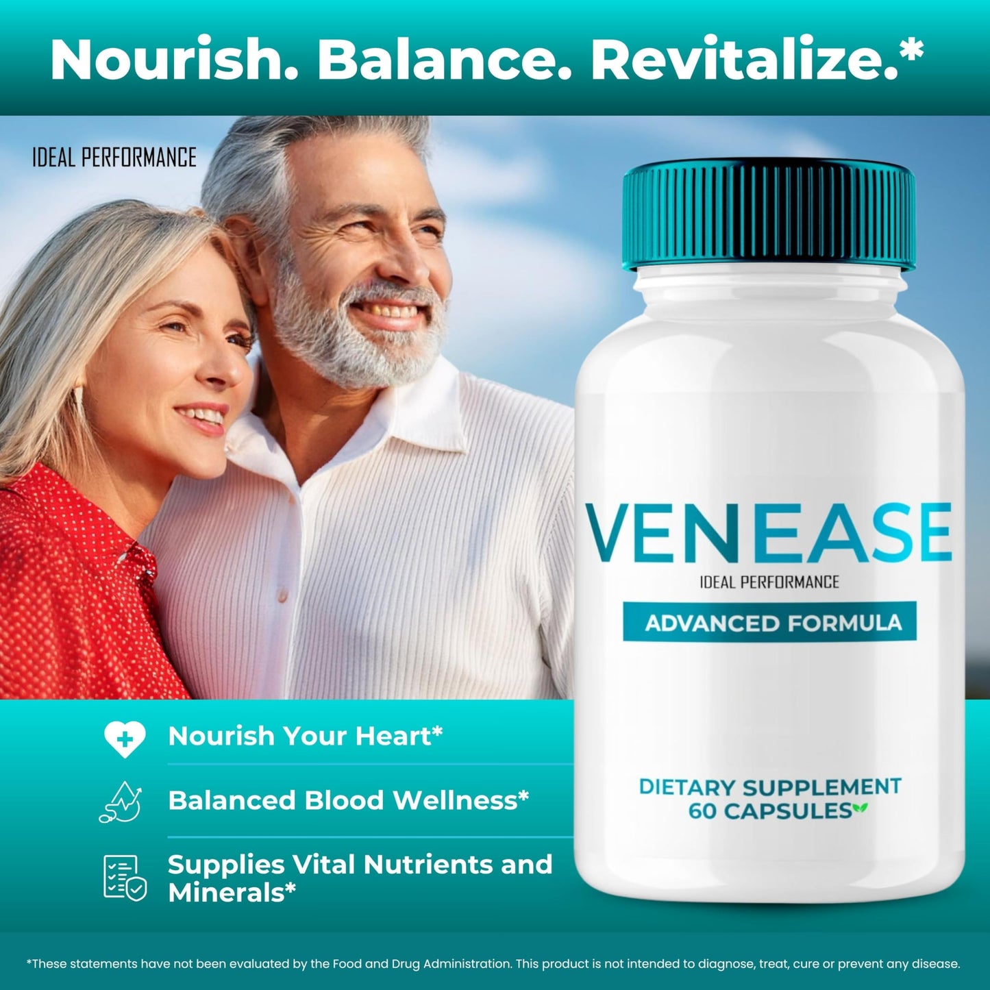 IDEAL PERFORMANCE Venease Advanced Formula Blood Support Capsules, 300 Count