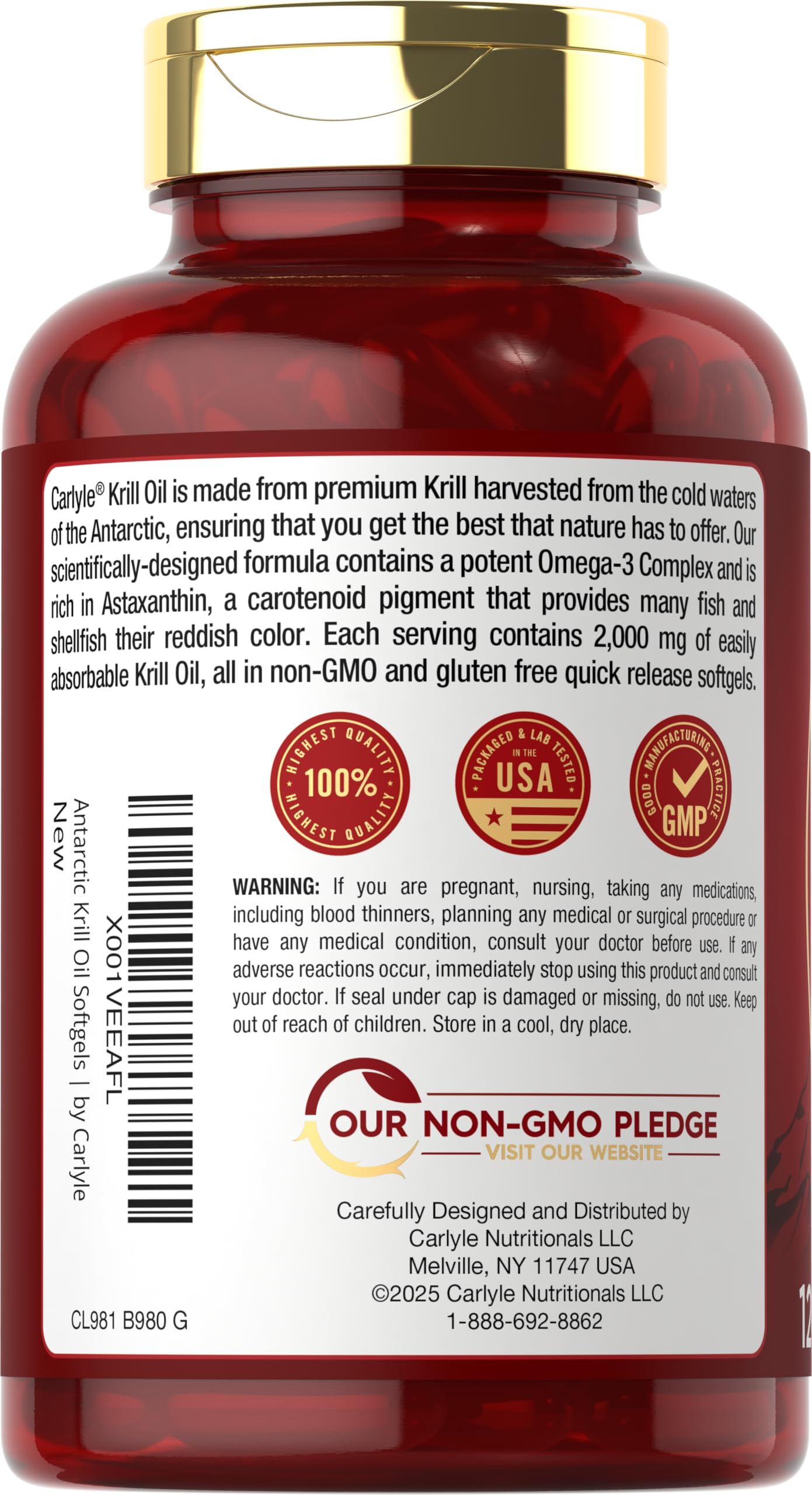 Carlyle Antarctic Krill Oil 2000mg Softgels 120