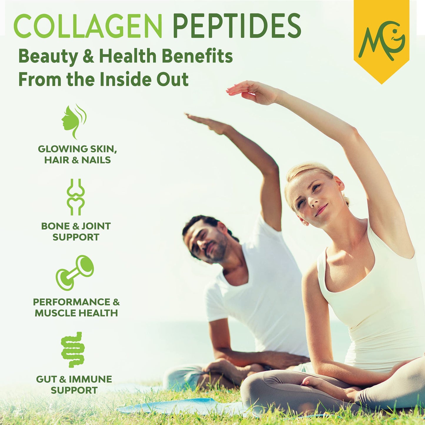 MariGold Grass-fed Collagen Peptides Powder Peanut Butter - 16 oz