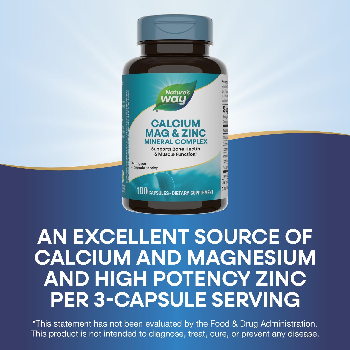 Nature's Way Calcium Magnesium & Zinc Mineral Complex Capsule 200 Count