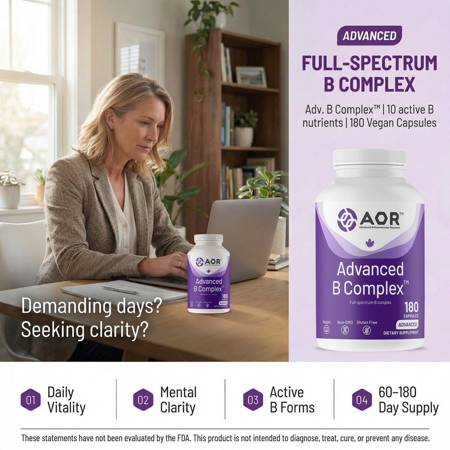 AOR Advanced B Complex 180 Capsules