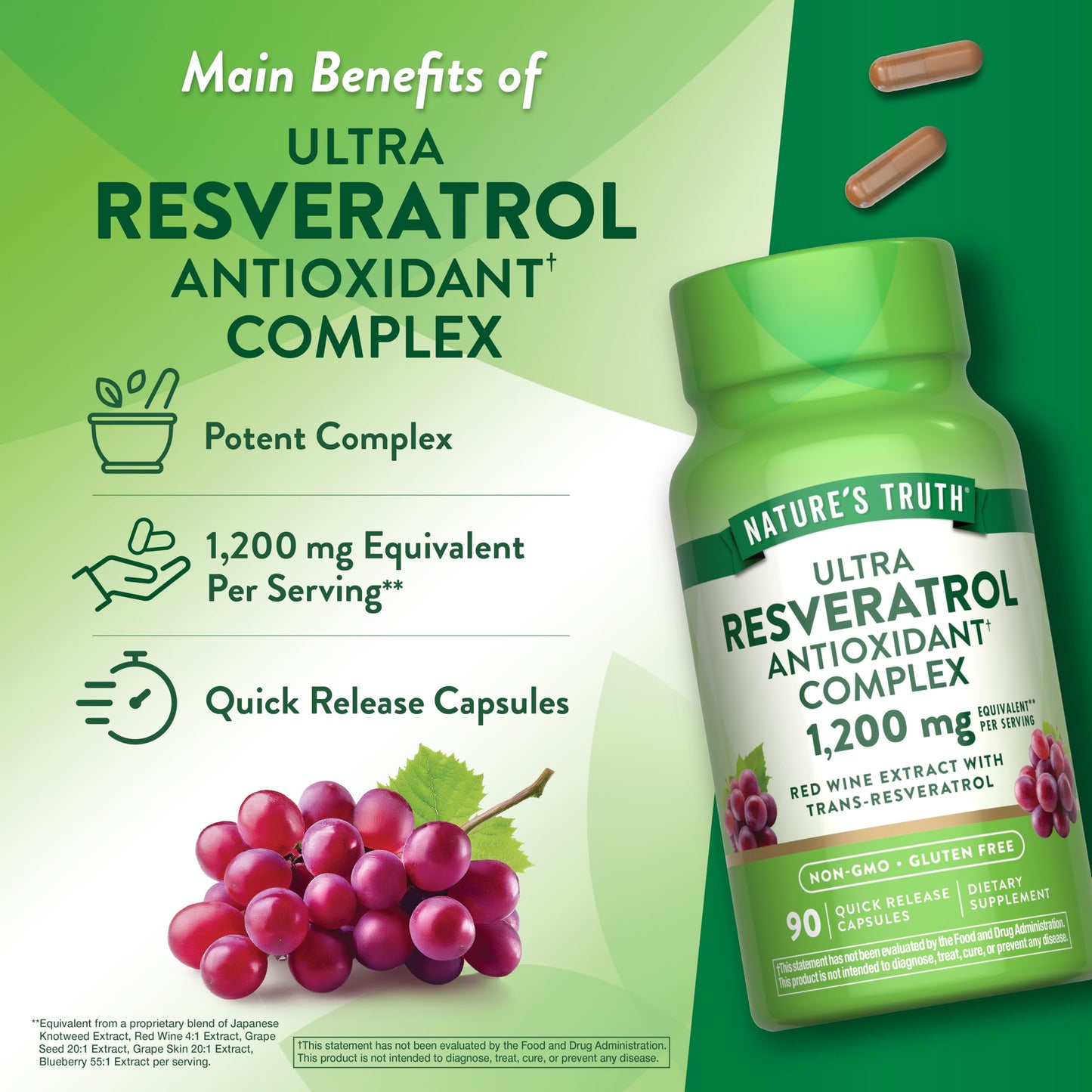 Nature's Truth Resveratrol Complex Capsules 90