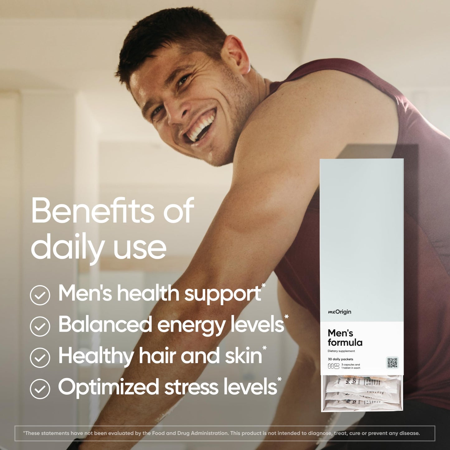 meOrigin Multivitamin for Men, All-in-One Daily Packets (3 capsules + 1 tablet per packet), 120 Packets