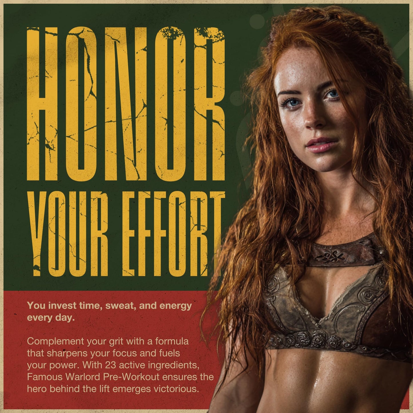 Celtic Hero Famous Warlord Pre-Workout for Men, Powder, 8.81 oz