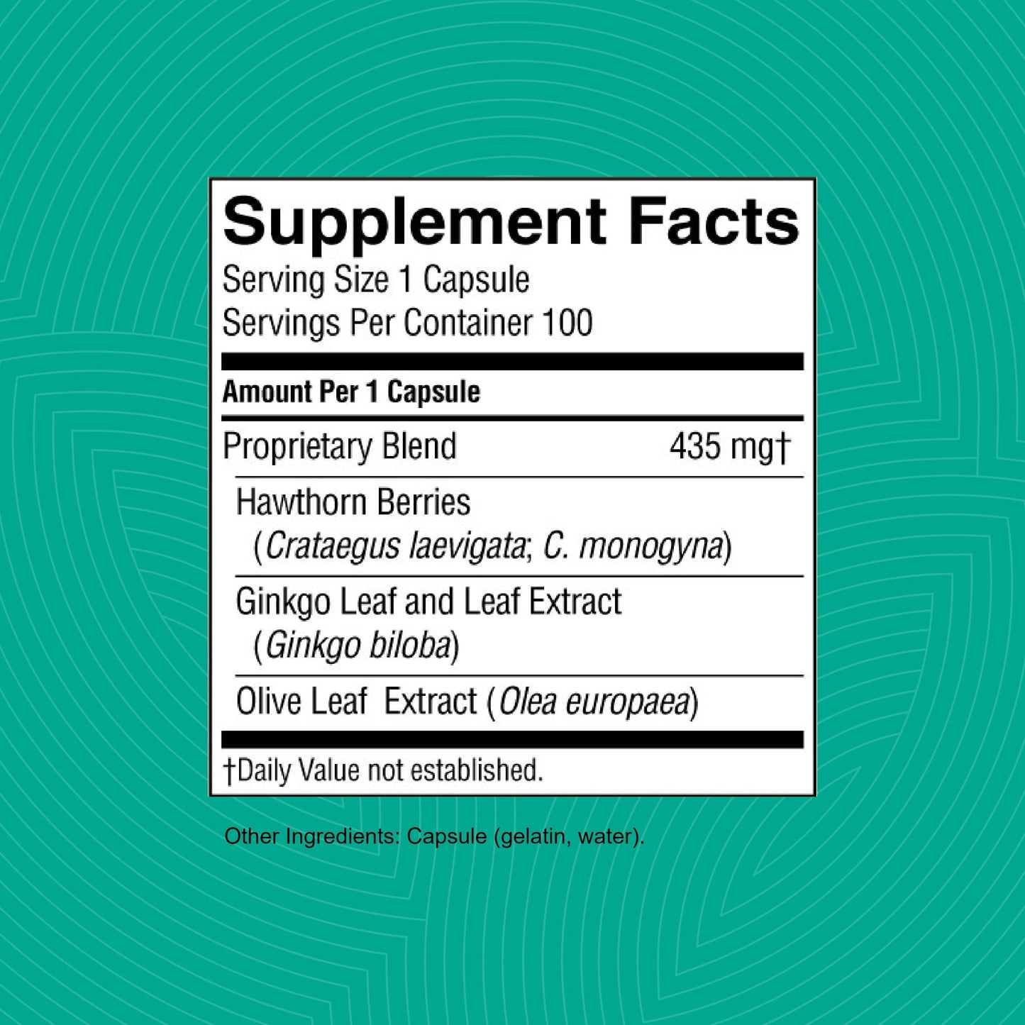 Nature's Sunshine Ginkgo and Hawthorn Combination Capsules 100 Count