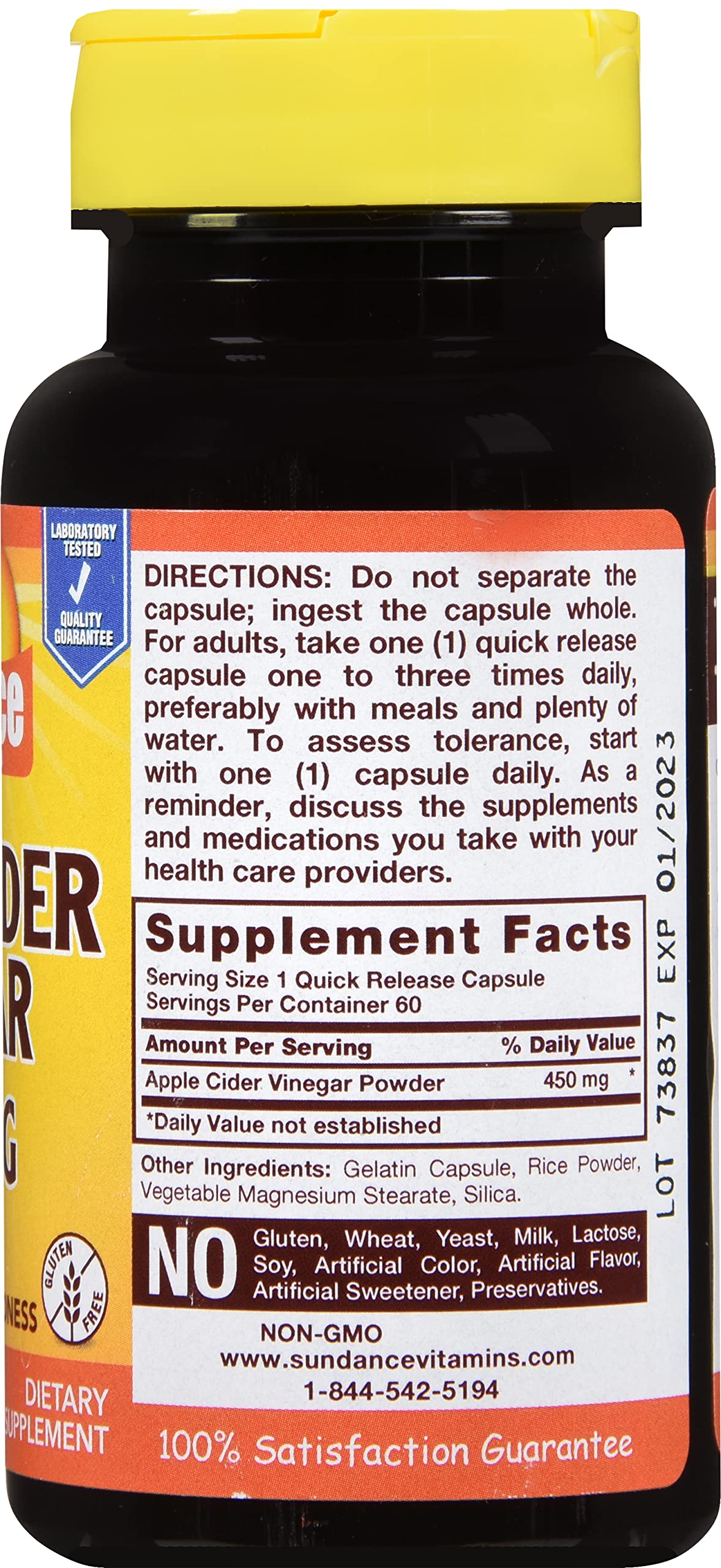 Sundance Apple Cider Vinegar 450 mg Capsules, 300 Capsules