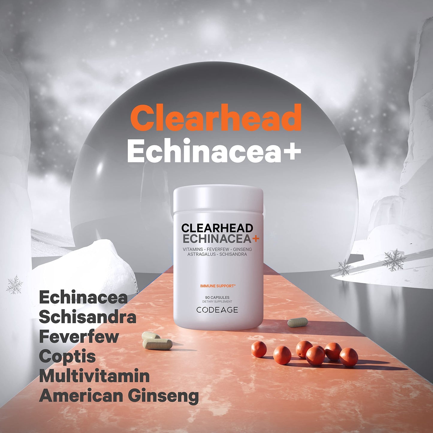 Codeage Clearhead Echinacea+ Supplement Capsules 90 Count